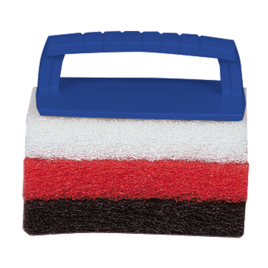 Multi-Texture Scrub Pad Kit with Interchangeable Handle