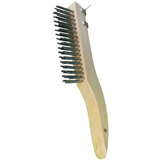 10.5" Stainless Steel Bristle Brush with Scraper