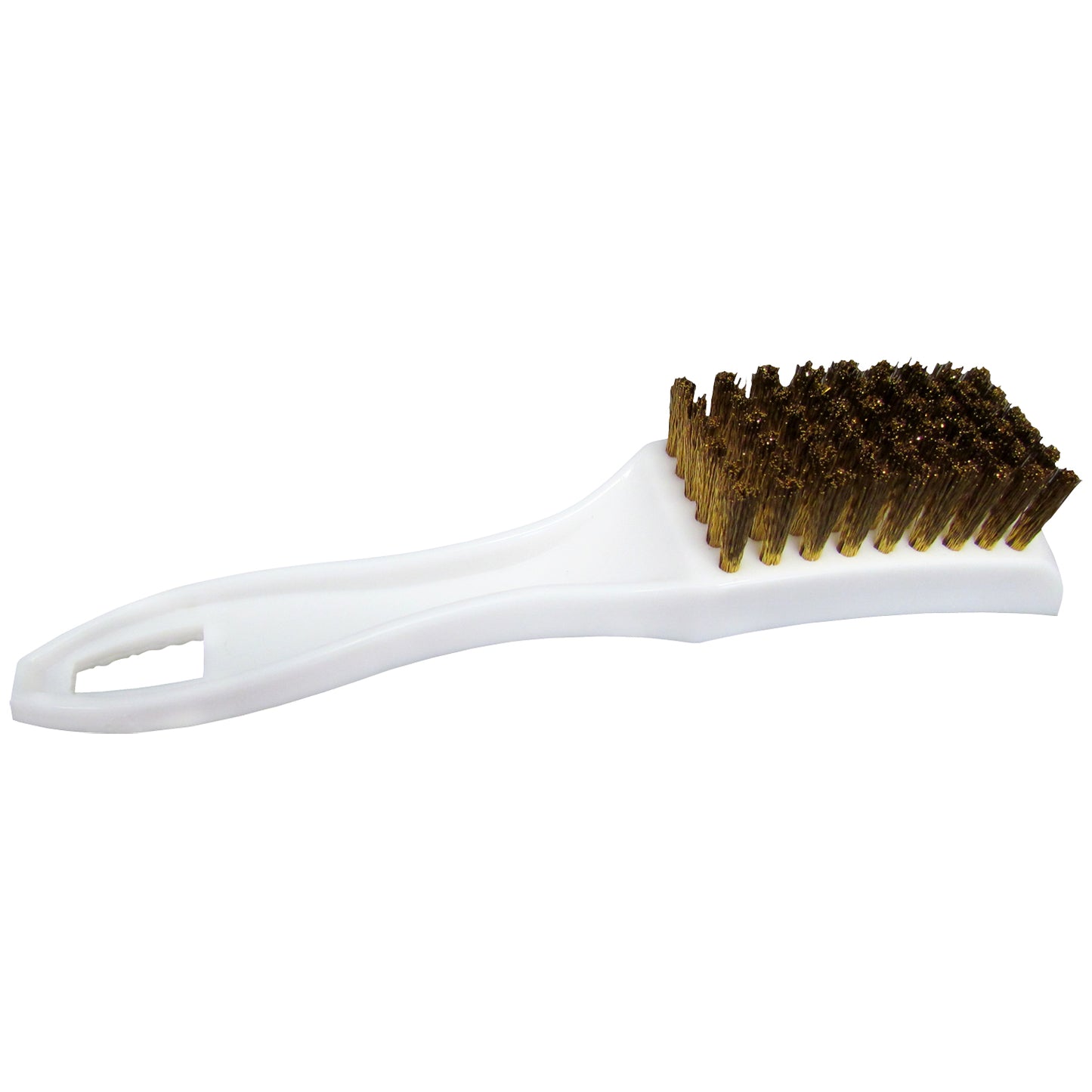 Small Plastic Utility Brush with Brass Bristles