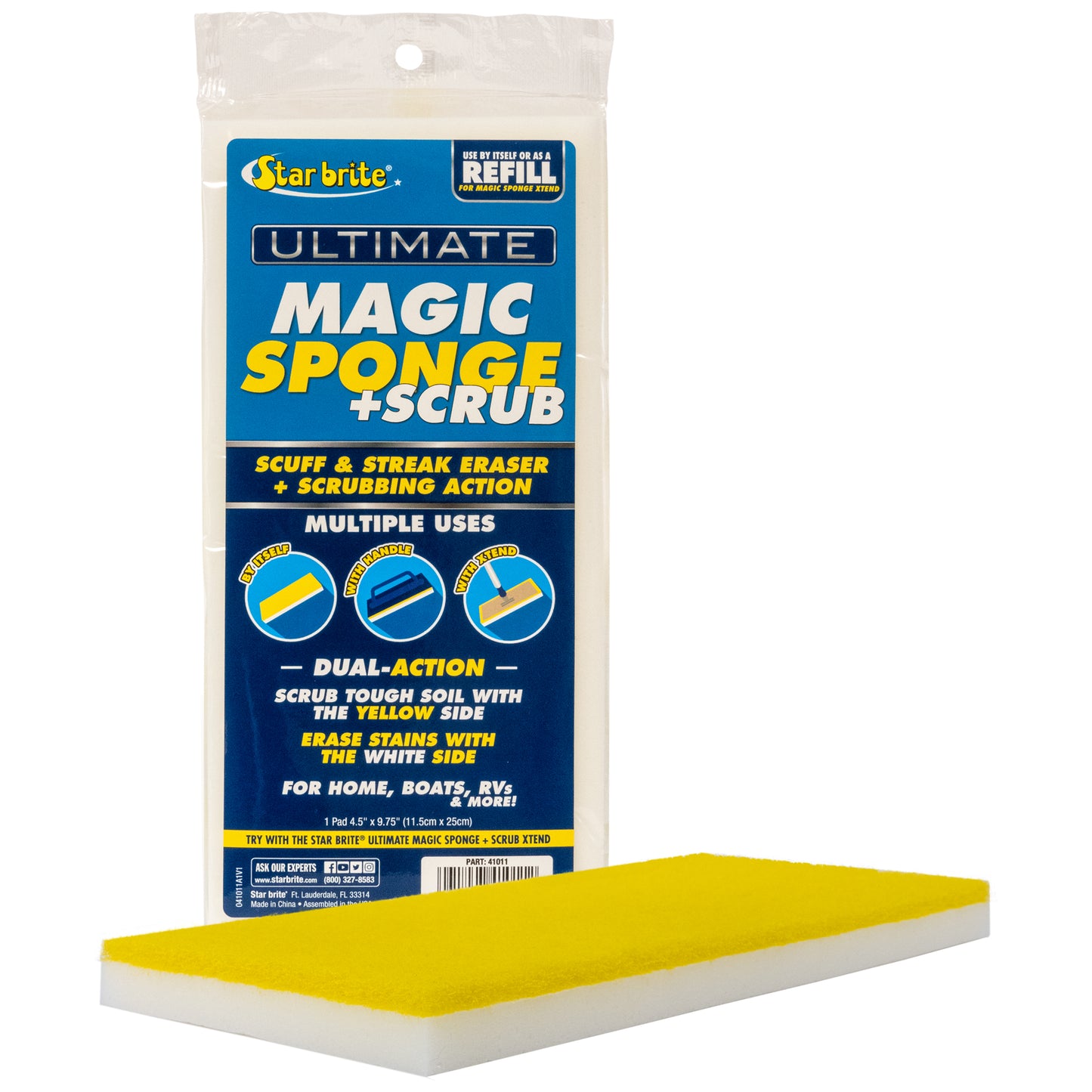 Dual-Sided Magic Sponge + Scrub Pad for Boats & RVs