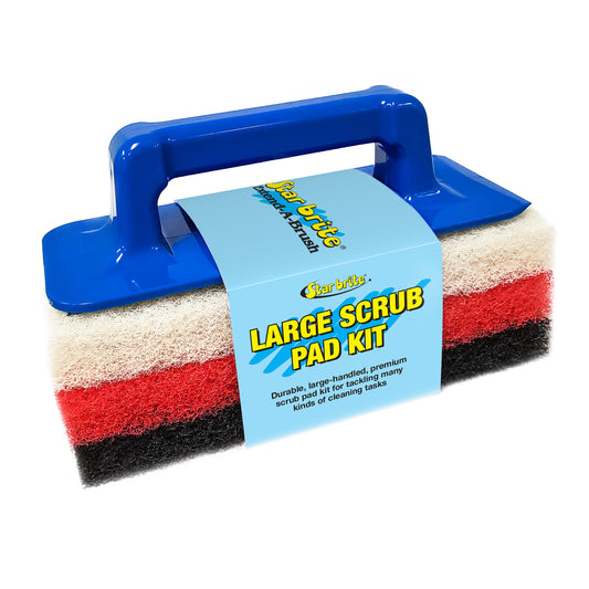 Large Multi-Texture Scrub Pad Kit with Interchangeable Handle