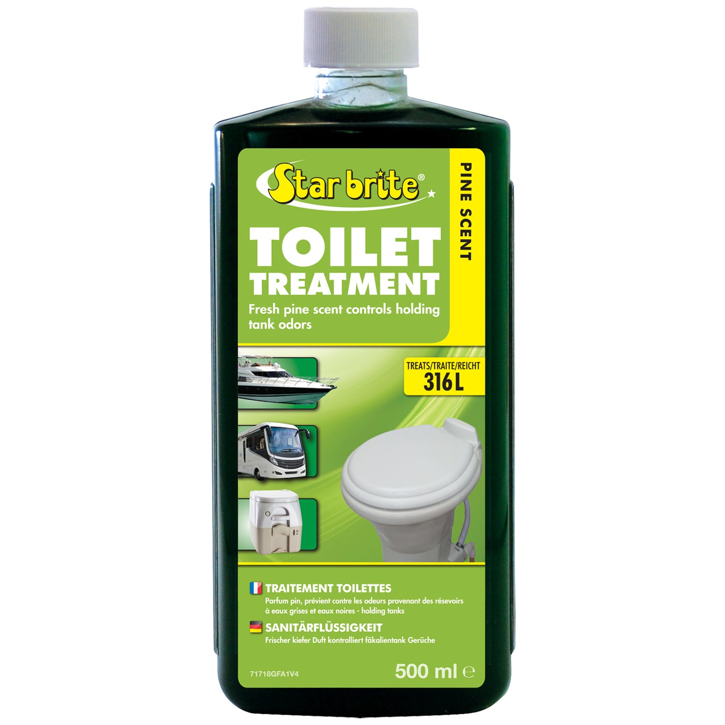 Instant Fresh Toilet Treatment - Pine Scent, Biodegradable Formula