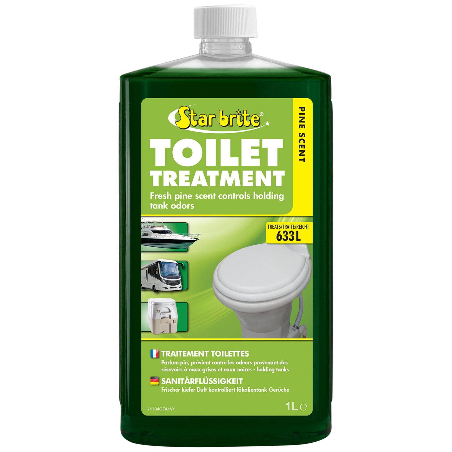 Instant Fresh Toilet Treatment - Pine Scent, Biodegradable Formula