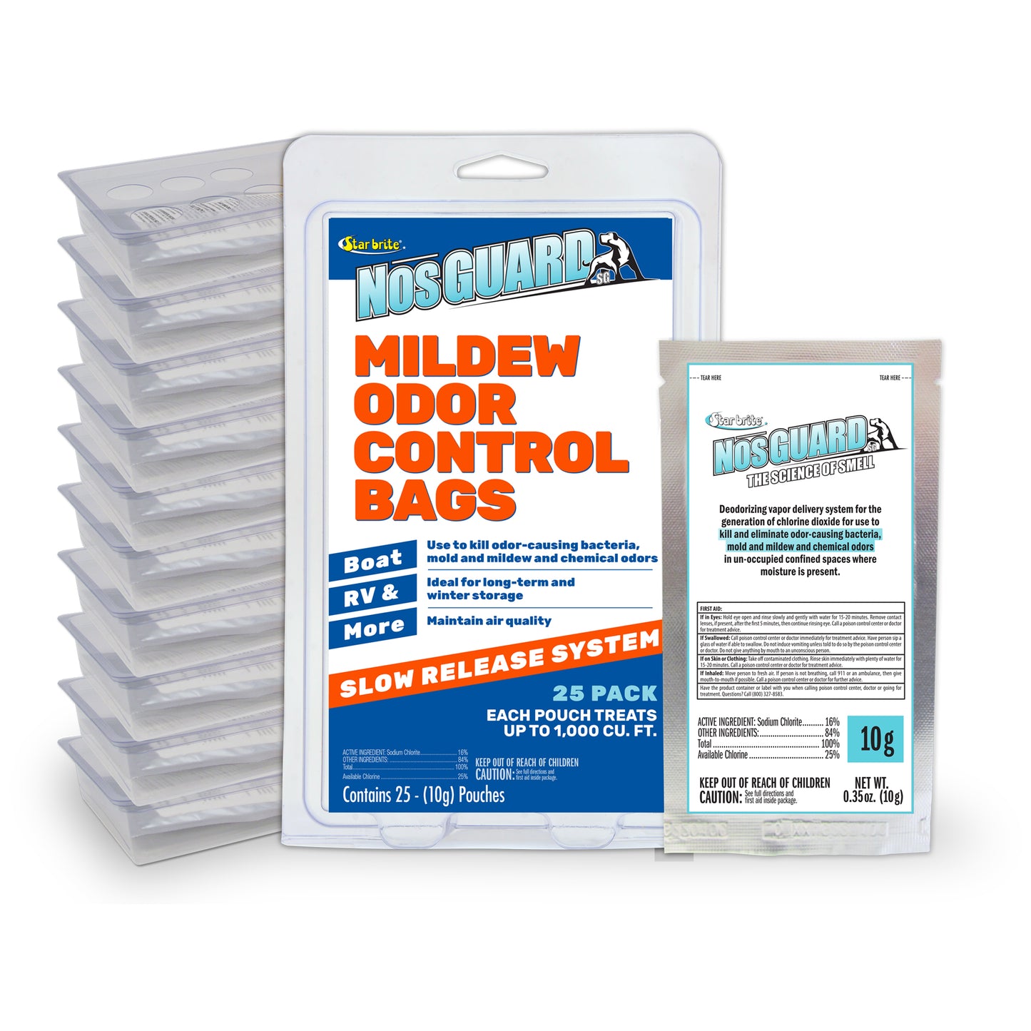 Mildew Odor Control Bags - Slow Release, Twin Pack